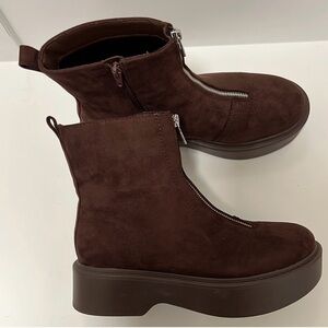 Brown Suede Women's Ankle Boots